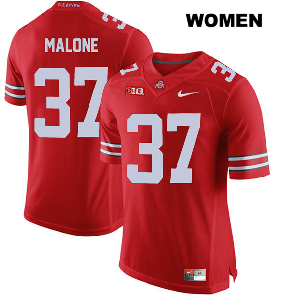 Ohio State Buckeyes Women's Derrick Malone #37 Red Authentic Nike College NCAA Stitched Football Jersey LE19P45WX